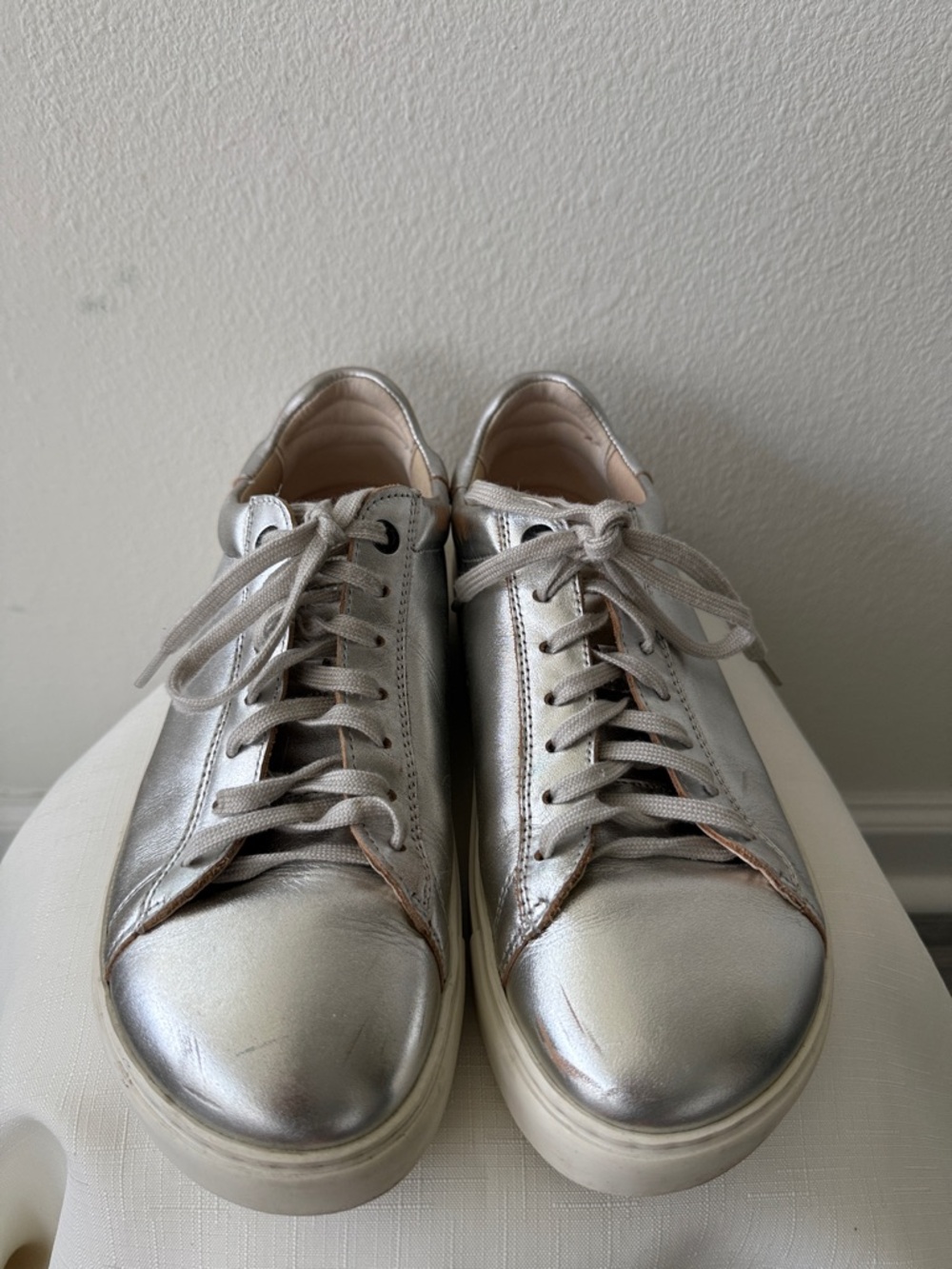 Birkenstock Metallic Silver Low-Top Sneakers size 8 - Picture 2 of 10